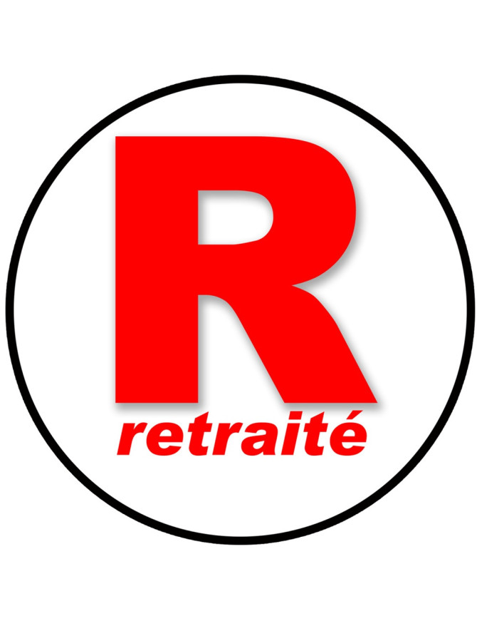 R retraité - 15cm - Sticker/autocollant