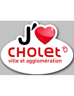 j'aime Cholet - 15x11cm - Sticker/autocollant