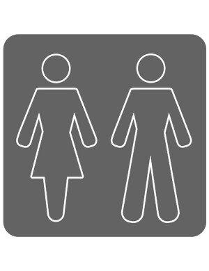 WC toilette - 10x10cm - Sticker/autocollant