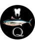 Dent thon Q (20x20cm) - Sticker/autocollant