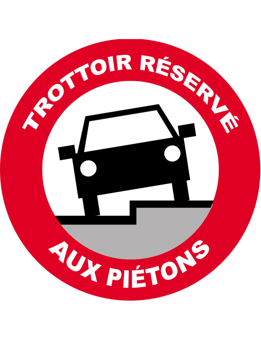 Trottoir réservé aux piétons (15x15cm) - Sticker/autocollant