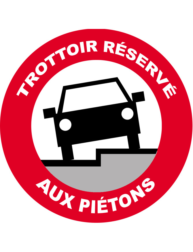 Trottoir réservé aux piétons (15x15cm) - Sticker/autocollant