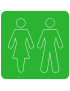WC, toilette vert (10x10cm) - Sticker/autocollant