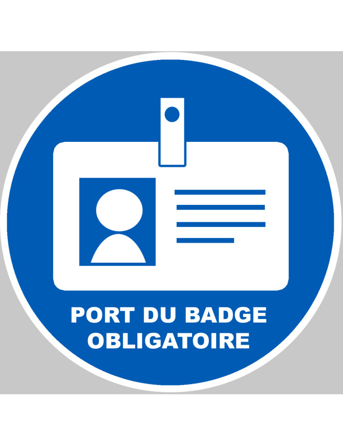 Port du badge obligatoire - 10x10cm - Sticker/autocollant