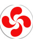 Croix Basque rouge fond blanc - 5cm - Sticker/autocollant
