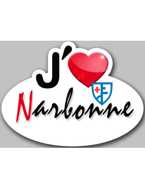 J'aime Narbonne - 15x11cm - Sticker/autocollant