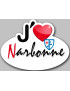 J'aime Narbonne - 15x11cm - Sticker/autocollant