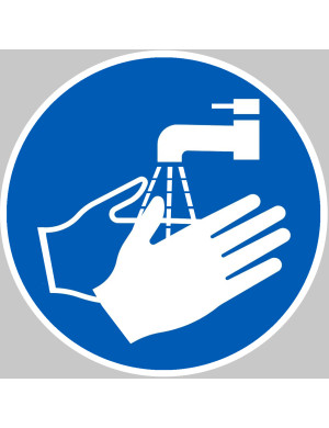 Lavez-vous les mains - 15x15cm - Sticker/autocollant