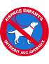 Espace enfants interdit aux animaux - 10x10cm - Sticker/autocollant