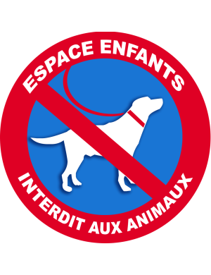 Espace enfants interdit aux animaux - 5x5cm - Sticker/autocollant