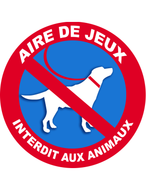 Air de jeux interdit aux animaux - 20x20cm - Sticker/autocollant