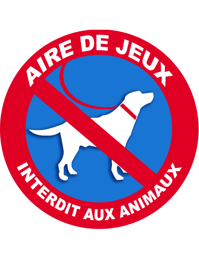 Air de jeux interdit aux animaux - 10x10cm - Sticker/autocollant