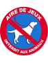 Air de jeux interdit aux animaux - 5x5cm - Sticker/autocollant