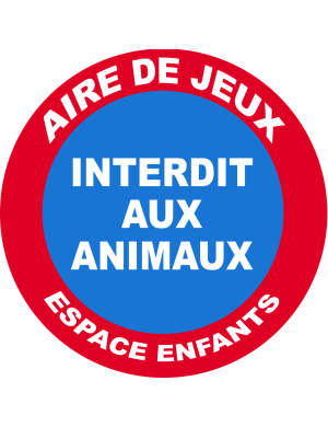 Interdit aux animaux - 15x15cm - Sticker/autocollant