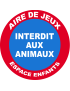 Interdit aux animaux - 15x15cm - Sticker/autocollant