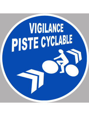 Vigilance piste cyclable - 20x20cm - Sticker/autocollant
