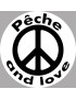 Pêche and love - 20cm - Sticker/autocollant