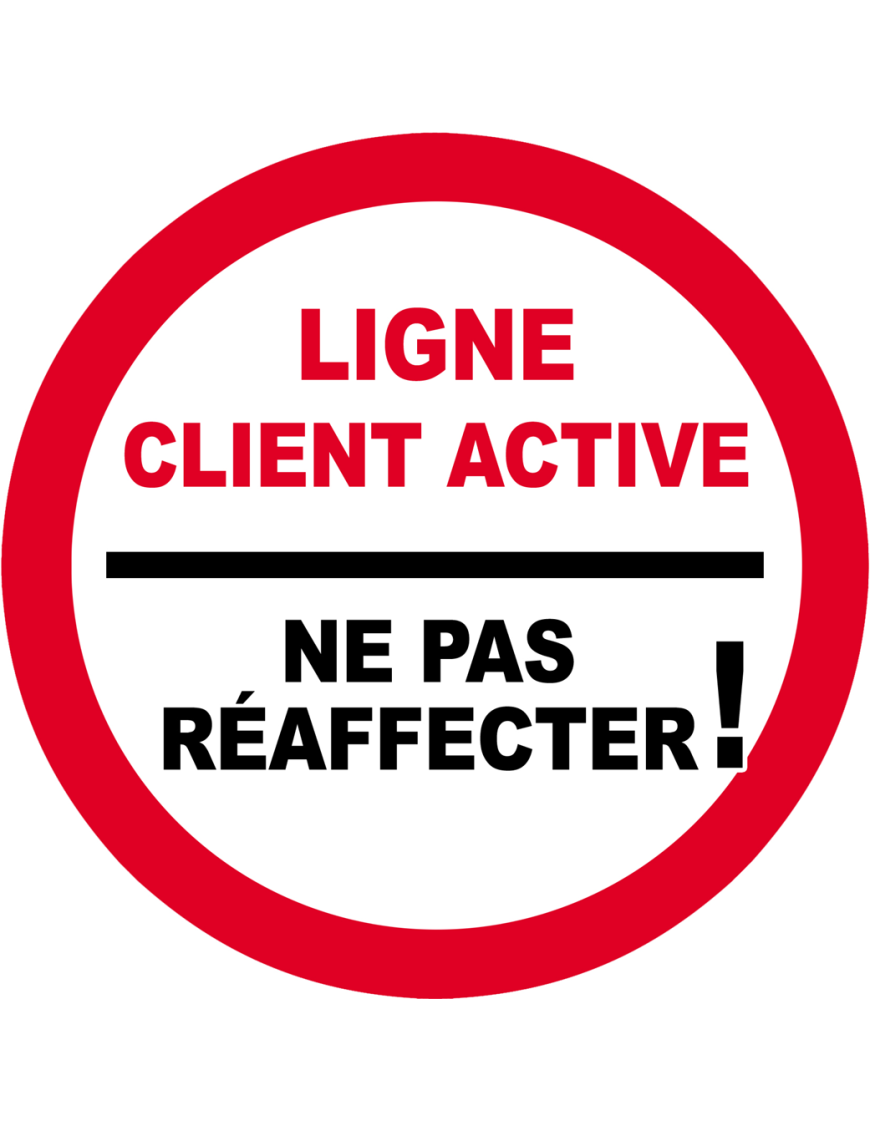 Ligne client active - 20x20cm - Sticker/autocollant