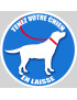 Tenez votre chien en laisse - 10cm - Sticker/autocollant