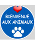 Bienvenue aux animaux - 10x10cm - Sticker/autocollant