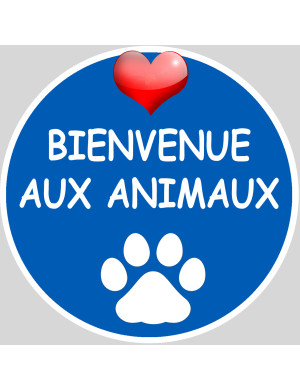 Bienvenue aux animaux - 5x5cm - Sticker/autocollant