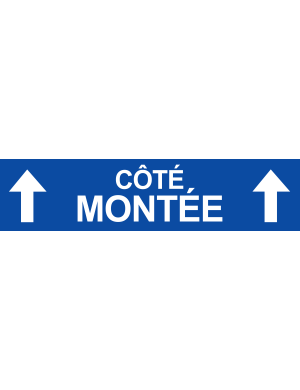 Coté montée vers haut bleu  (29x7cm) - Sticker/autocollant