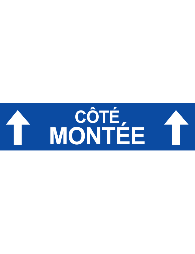 Coté montée vers haut bleu  (29x7cm) - Sticker/autocollant
