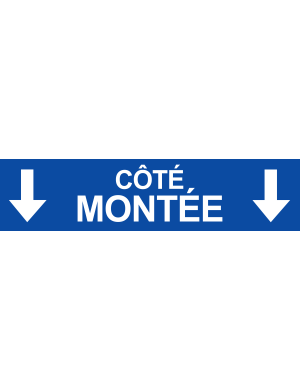 Coté montée vers bas bleu  (29x7cm) - Sticker/autocollant