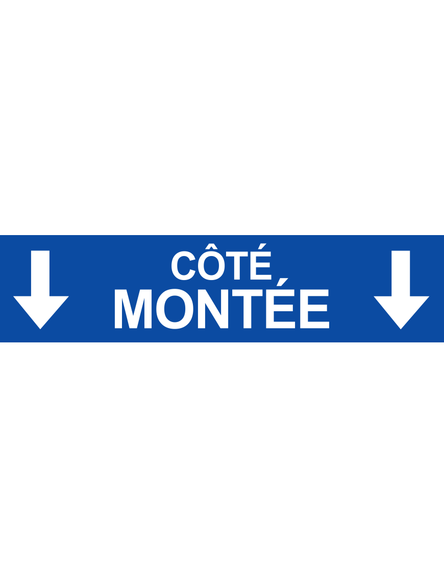 Coté montée vers bas bleu  (29x7cm) - Sticker/autocollant