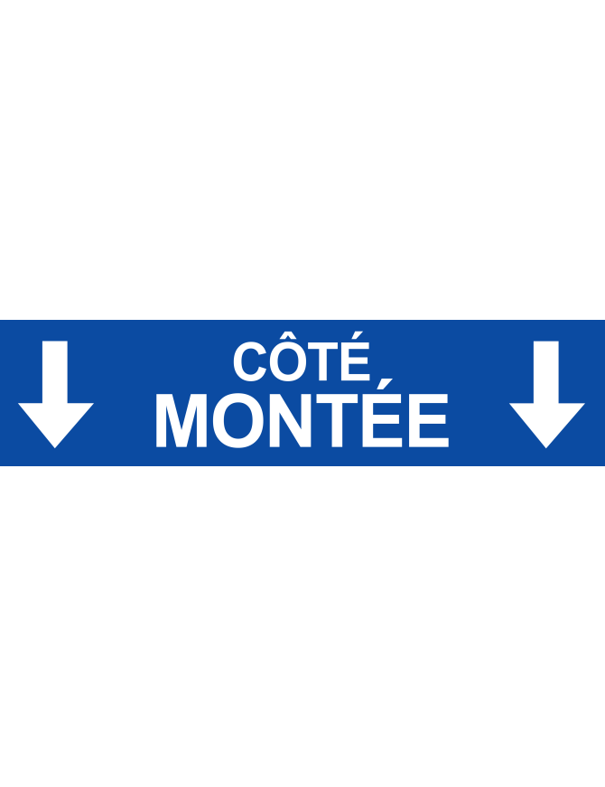 Coté montée vers bas bleu  (29x7cm) - Sticker/autocollant