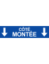 Coté montée vers bas bleu  (29x7cm) - Sticker/autocollant