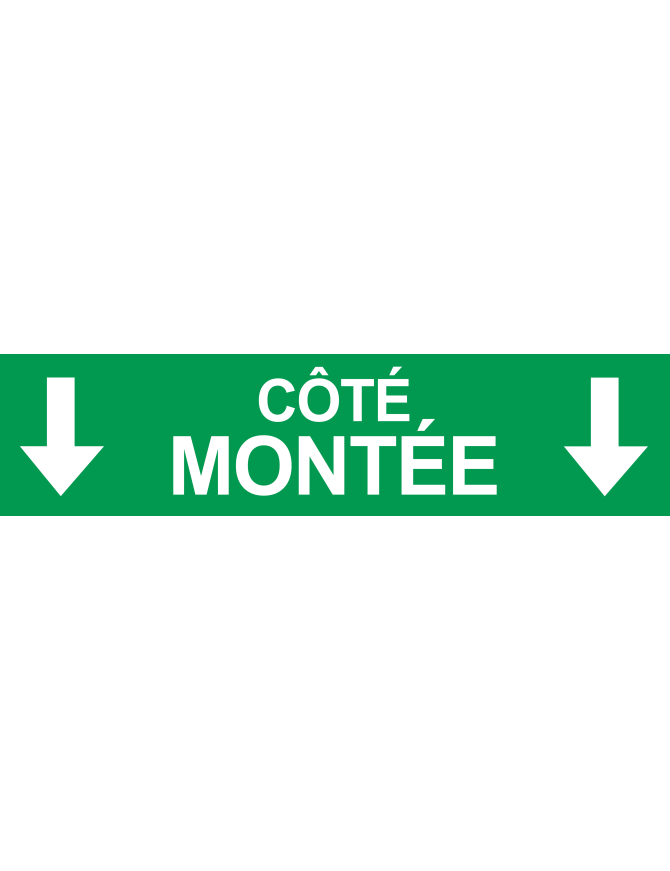 Coté montée vers bas vert (29x7cm) - Sticker/autocollant