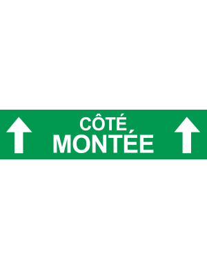 Coté montée vers haut vert (29x7cm) - Sticker/autocollant