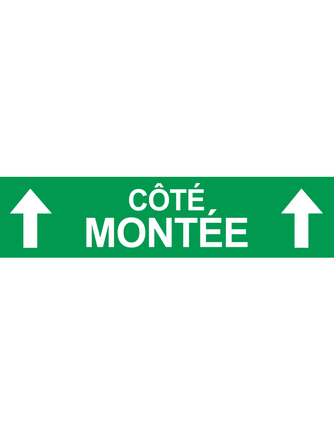 Coté montée vers haut vert (29x7cm) - Sticker/autocollant