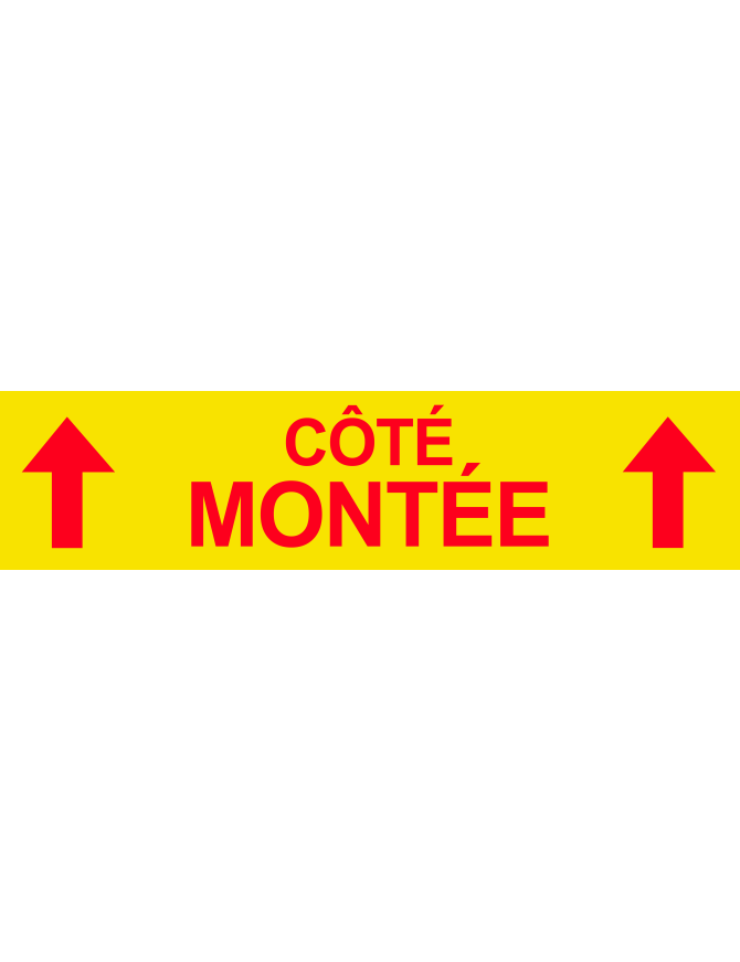 Coté montée vers haut jaune (29x7cm) - Sticker/autocollant