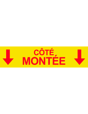 Coté montée vers bas jaune (29x7cm) - Sticker/autocollant
