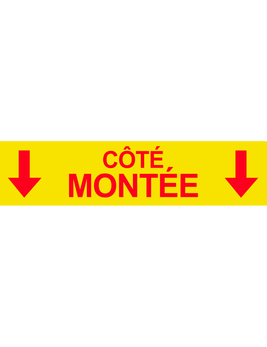 Coté montée vers bas jaune (29x7cm) - Sticker/autocollant