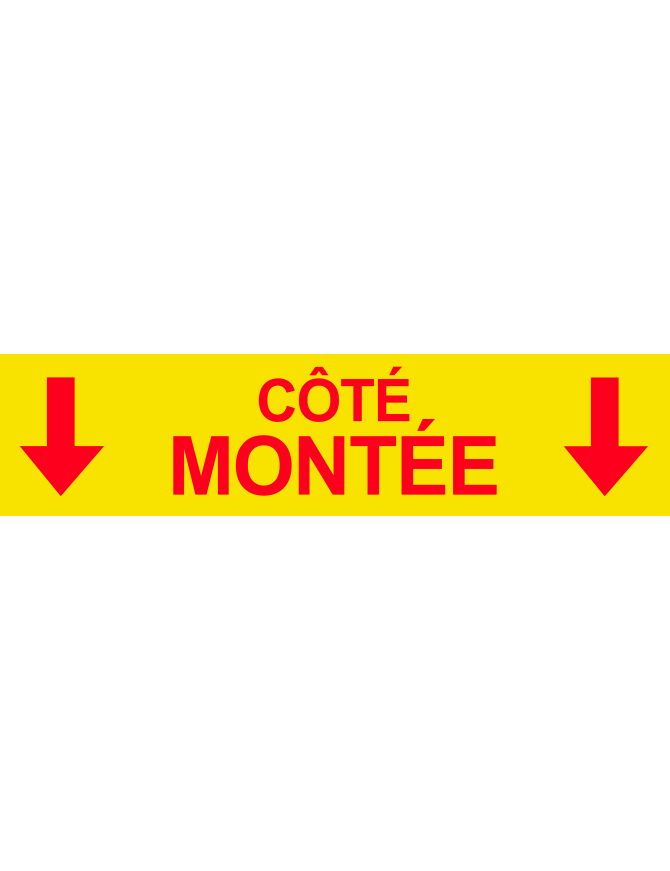 Coté montée vers bas jaune (29x7cm) - Sticker/autocollant