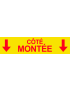 Coté montée vers bas jaune (29x7cm) - Sticker/autocollant