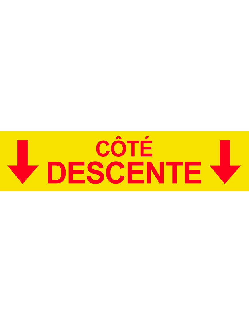 Coté descente vers bas jaune (29x7cm) - Sticker/autocollant