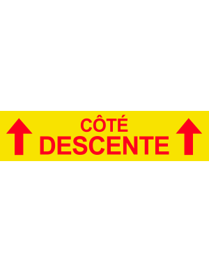 Coté descente vers haut jaune (29x7cm) - Sticker/autocollant