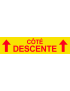 Coté descente vers haut jaune (29x7cm) - Sticker/autocollant