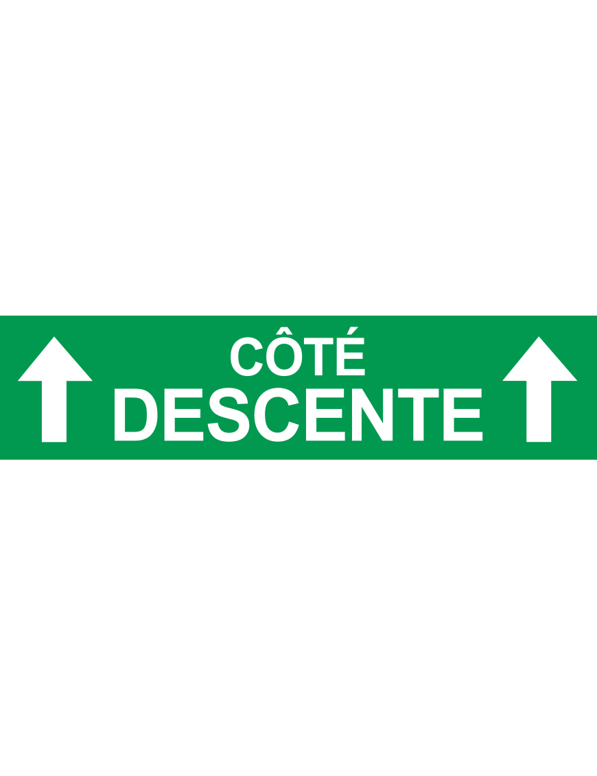 Coté descente vers haut vert (29x7cm) - Sticker/autocollant