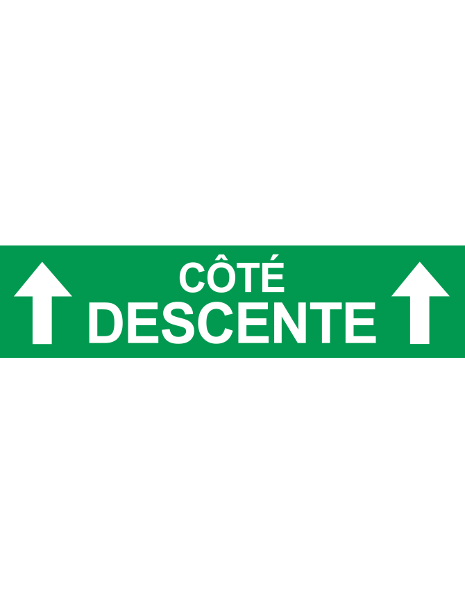 Coté descente vers haut vert (29x7cm) - Sticker/autocollant