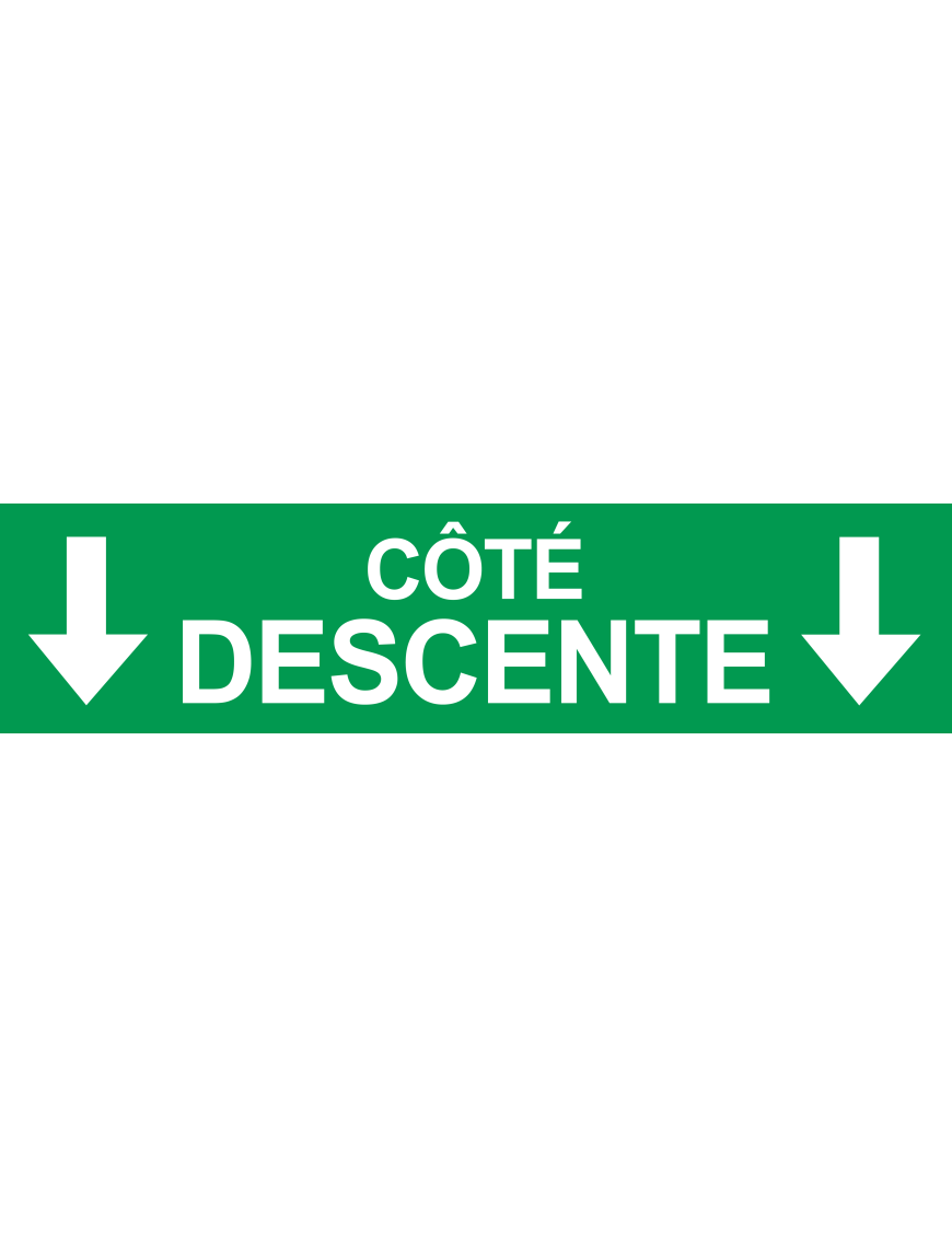 Coté descente vers bas vert (29x7cm) - Sticker/autocollant