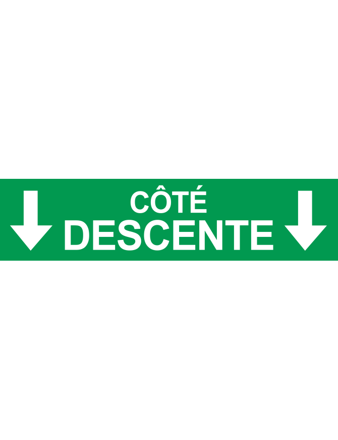 Coté descente vers bas vert (29x7cm) - Sticker/autocollant