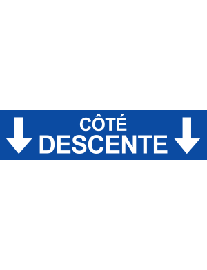 Coté descente vers bas bleu (29x7cm) - Sticker/autocollant