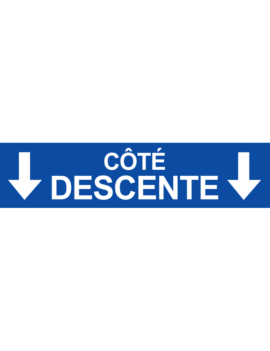 Coté descente vers bas bleu (29x7cm) - Sticker/autocollant