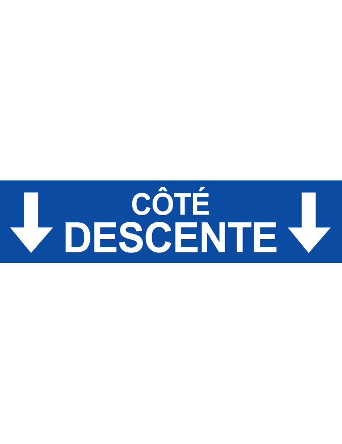 Coté descente vers bas bleu (29x7cm) - Sticker/autocollant
