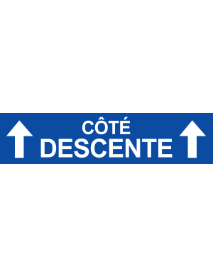 Coté descente vers haut bleu (29x7cm) - Sticker/autocollant